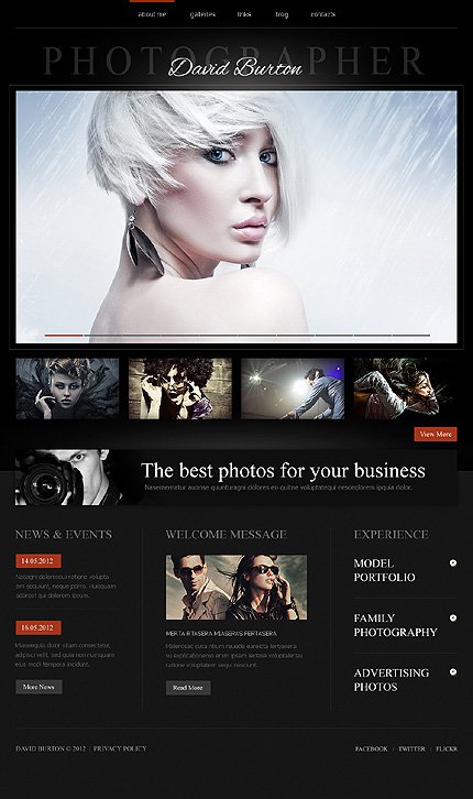 Black Photographer Portfolio Joomla Template by Delta TMT