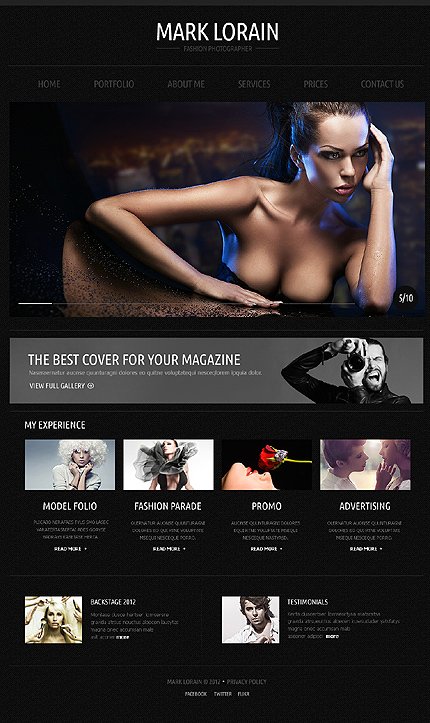 Black Photographer Portfolio Joomla Template by Delta TMT