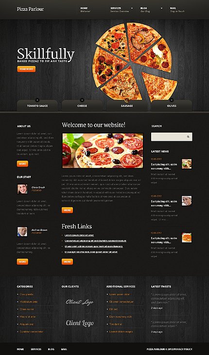 Black Pizza Joomla Template by Mira TMT