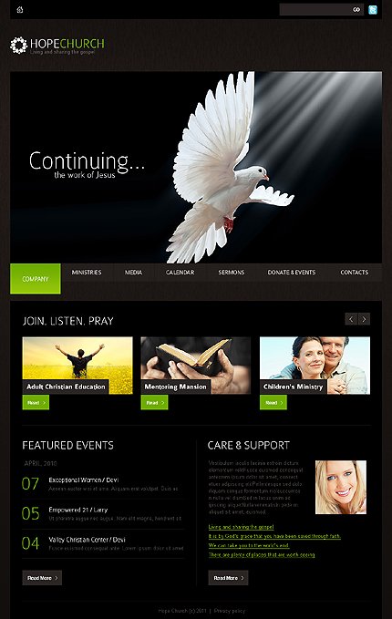 Black Religious Joomla Theme by Astra TMT