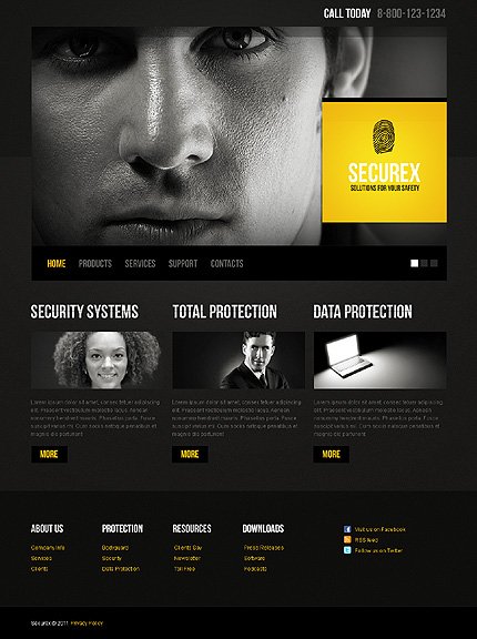 Black Security Joomla Theme by Hugo TMT