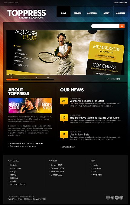 Black Web Design Joomla Template by Hugo TMT
