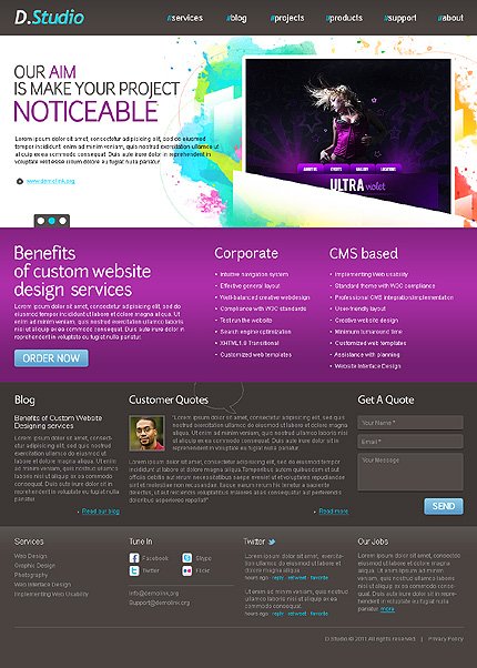 Black Web Design Joomla Template by MariArti TMT