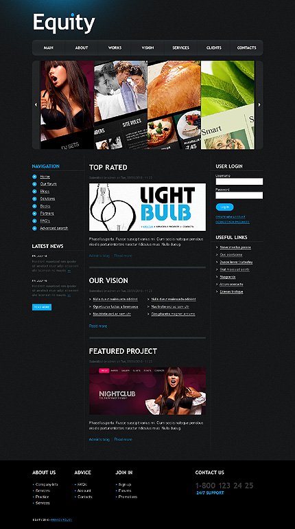 Black Web Design Drupal Theme by Cowboy TMT