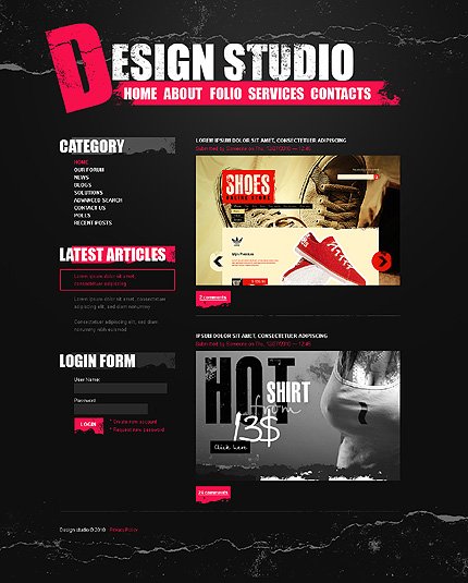 Black Web Design Drupal Theme by Mercury TMT
