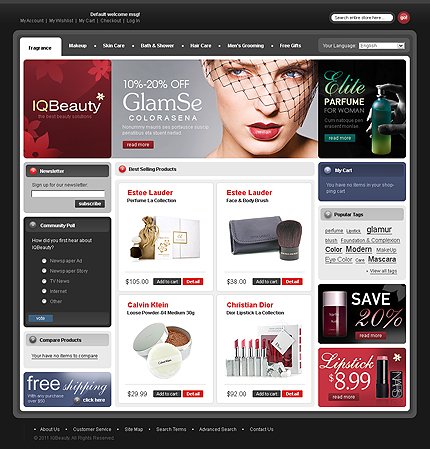 Black & White Cosmetics Store Magento Theme by Delta TMT