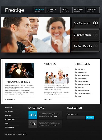 Black & White Business WordPress Template by Delta TMT