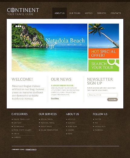 Black & White Travel Guide Joomla Template by Delta TMT