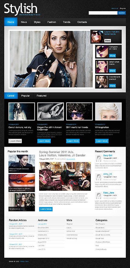 Black & White Fashion Blog Joomla Template by Mercury TMT