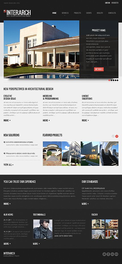 Black & White Architecture Joomla Theme by Sawyer TMT