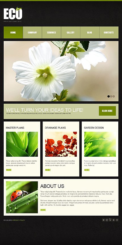 Black & White Landscape Design Joomla Template by Cowboy TMT