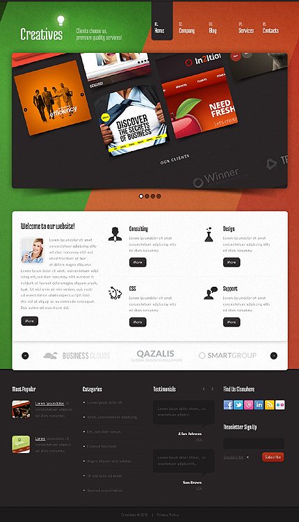 Black & White Design Studio Joomla Template by Astra TMT