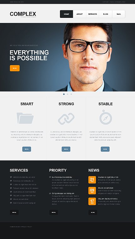 Black & White SEO Website Joomla Template by Cowboy TMT