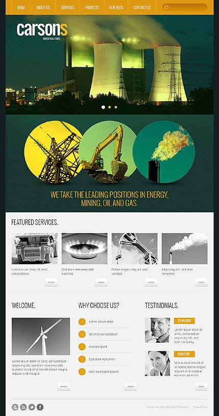 Black & White Industrial Joomla Theme by Oldman TMT