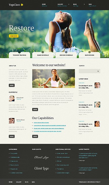 Black & White Yoga Joomla Template by Mira TMT