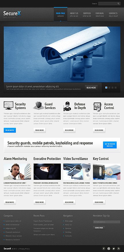 Black & White Security Joomla Theme by Hinoriko TMT