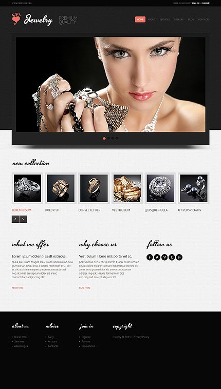 Black & White Jewelry Joomla Theme by Cowboy TMT