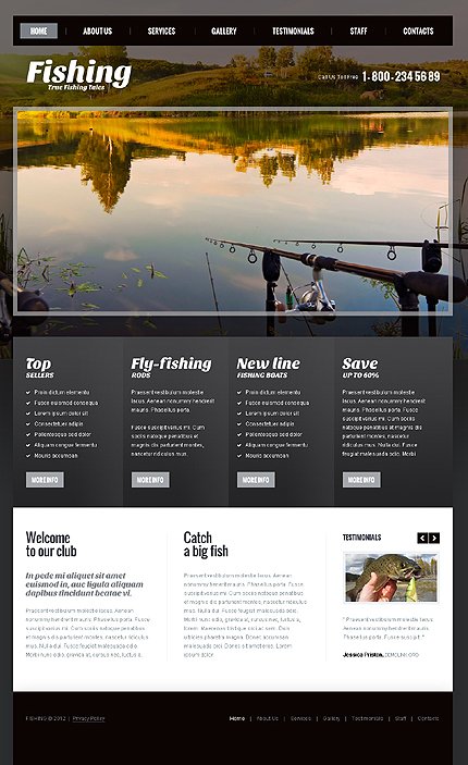 Black & White Fishing Joomla Template by Jenny TMT