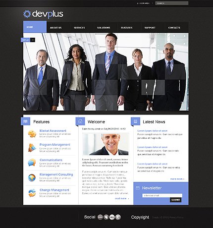 Black & White Business Drupal Template by Hugo TMT