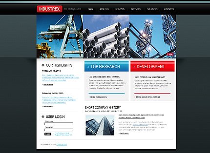 Black & White Industrial Drupal Template by Delta TMT