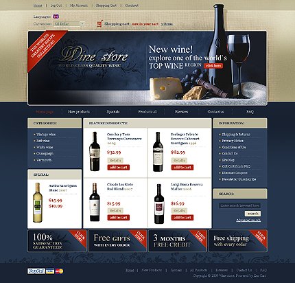 Black Wine Zen Cart Template by Glenn Zen Cart  TMT