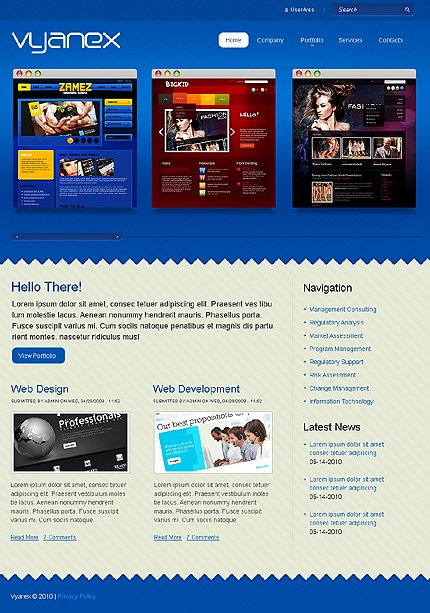 Blue Web Design Drupal Theme by Hugo TMT