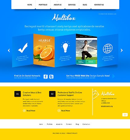 Blue & Yellow Design Studio Joomla Template by Delta TMT