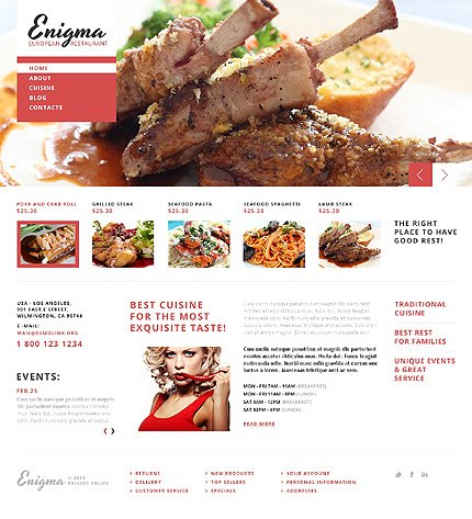 Bootstrap European Restaurant TMT
