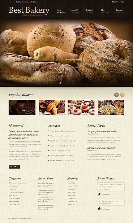 Brown Bakery Joomla Template by Hinoriko TMT