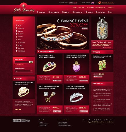 Brown & Black Jewelry Zen Cart Theme by Oldman Zen Cart  TMT