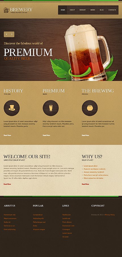 Brown & Black Brewery Joomla Theme by Amour TMT