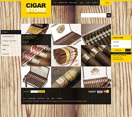Brown Tobacco VirtueMart Template by Mercury TMT