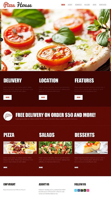 Brown & White Pizza Joomla Template by Jenny TMT