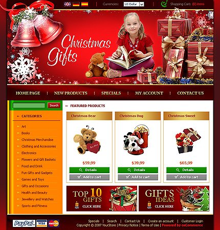 Brown & White Christmas osCommerce Template by Svelte osCommerce  TMT