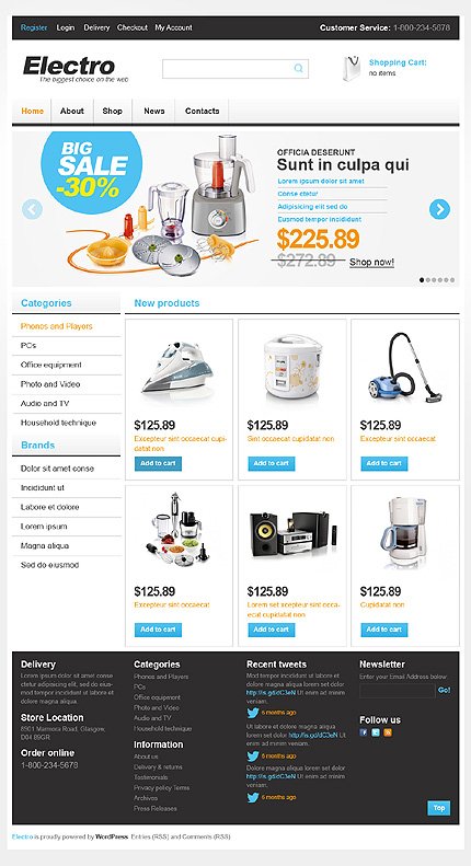 Electro Store Jigoshop Themes  TMT
