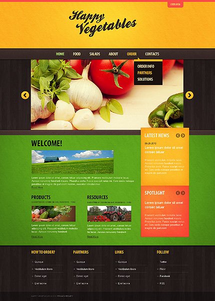 Green & Black Vegetable Drupal Theme by Hugo TMT