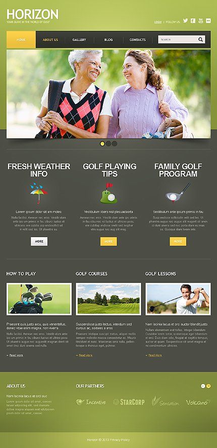 Green Golf Joomla Template by Mira TMT