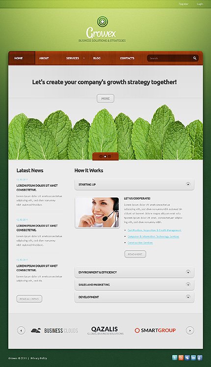 Green & White Business Joomla Theme by Astra TMT