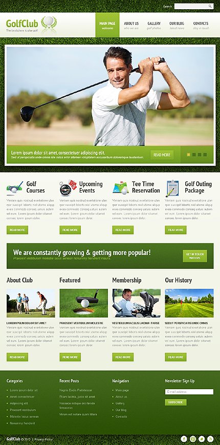 Green & White Golf Joomla Template by Hinoriko TMT