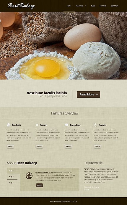 Grey Bakery Joomla Template by Butterfly TMT