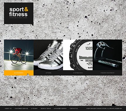 Grey & Black Sports Store Magento Theme by Cowboy TMT
