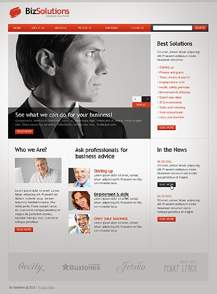 Grey Business Joomla Theme by Hugo TMT