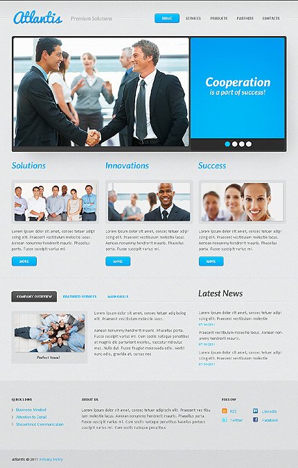 Grey Business Joomla Theme by Hugo TMT