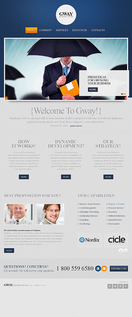 Grey Business Joomla Theme by Sawyer TMT