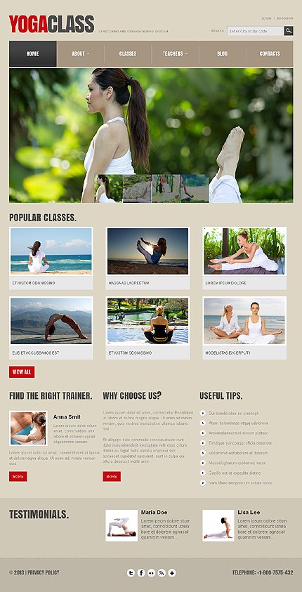 Grey & Green Yoga Joomla Template by Butterfly TMT