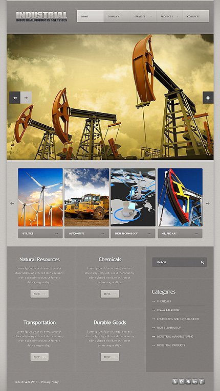 Grey Industrial Joomla Theme by Astra TMT