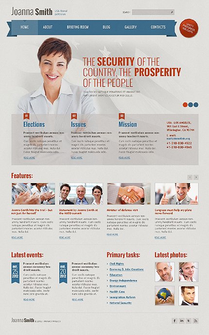 Grey Political Candidate Joomla Template by Glenn TMT
