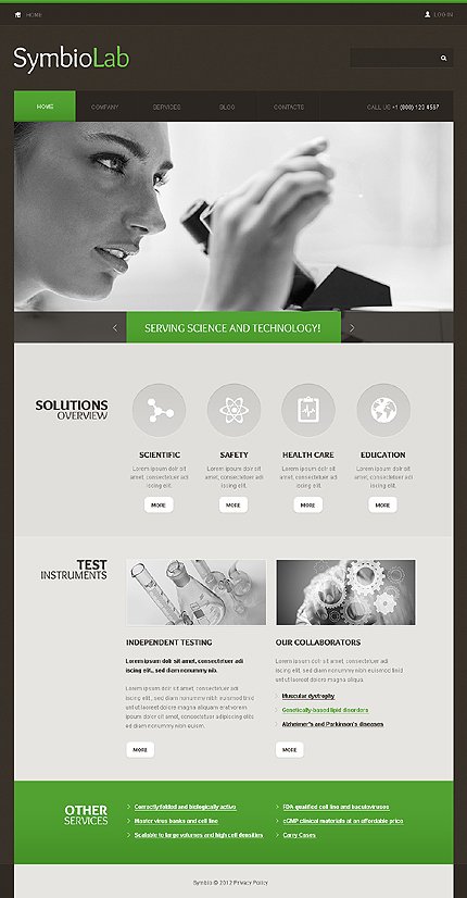 Grey Science Lab Joomla Template by Astra TMT