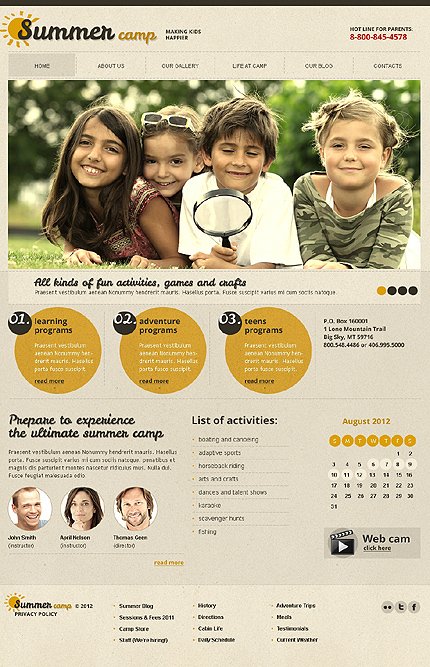 Grey Summer Camp Joomla Template by Glenn TMT
