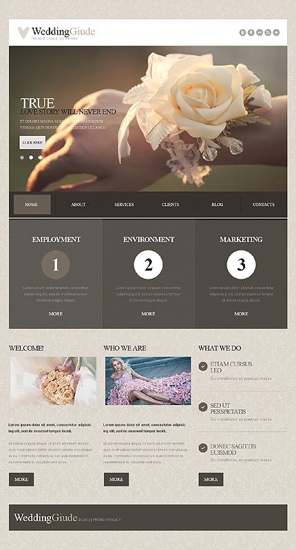 Grey Wedding Planner Joomla Template by Sawyer TMT